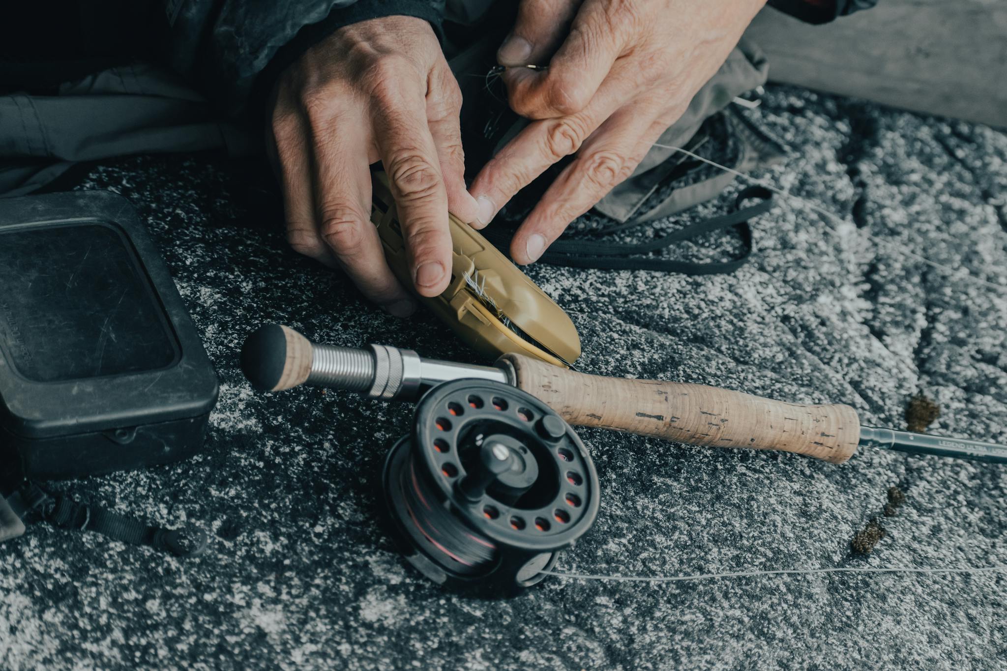 Person with Angling Equipment